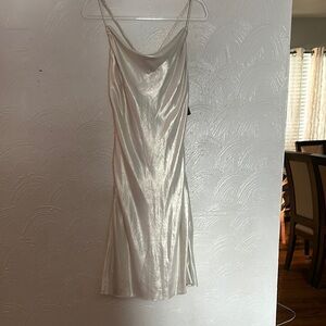 Elegant Silver Slip Dress